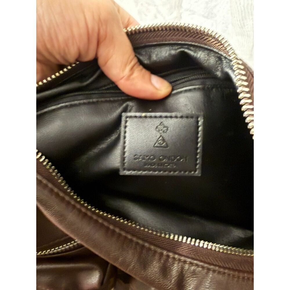 Samo Ondoh Chocolate Brown Multi-Pocket Hobo Shoulder Bag - Picture 5 of 7